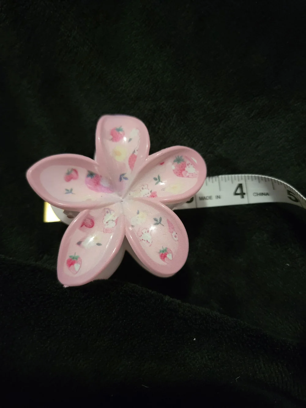 Pink Flower With Strawberries Hair Clips Set